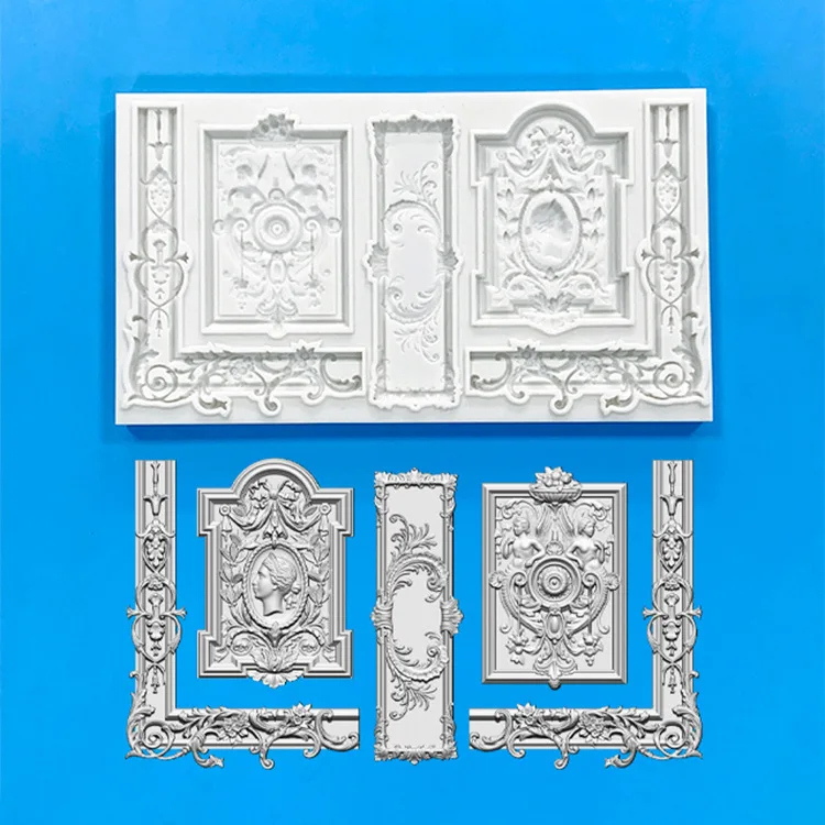 New European-style Retro Embossed Photo Frame Silicone Mold DIY Handmade Epoxy Set Table Keychain Pendant Resin Mold