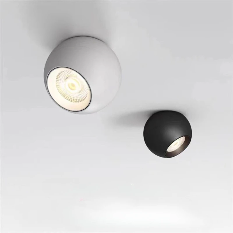 

Modern Round Ball Ceiling Lamps Adjustable Rotating Spotlight Clothing Household decor lighting 7W 10W 12W COB LED Downlights