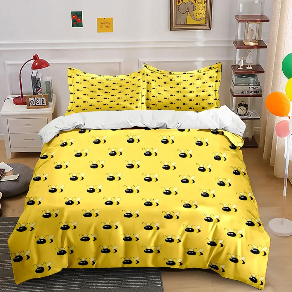 

Bee-Themed Three-Piece Set Decoration Soft Comfortable Duvet Cover Bedding Set Included 1*Duvet Cover & 2*Pillowcases, gift