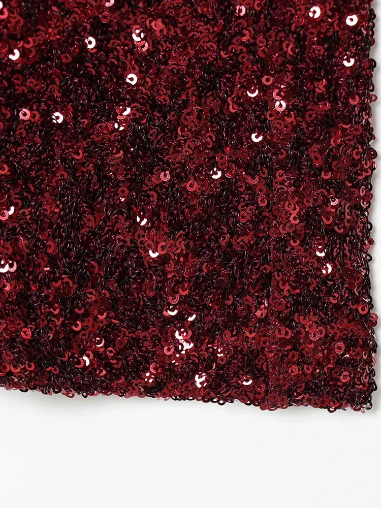 ชุดเดรสผู้หญิงแบบรัดรูปประดับเลื่อม แขนกุด ดีไซน์เก๋สำหรับงานปาร์ตี้ ชุดราตรีแฟชั่นสุดหรู