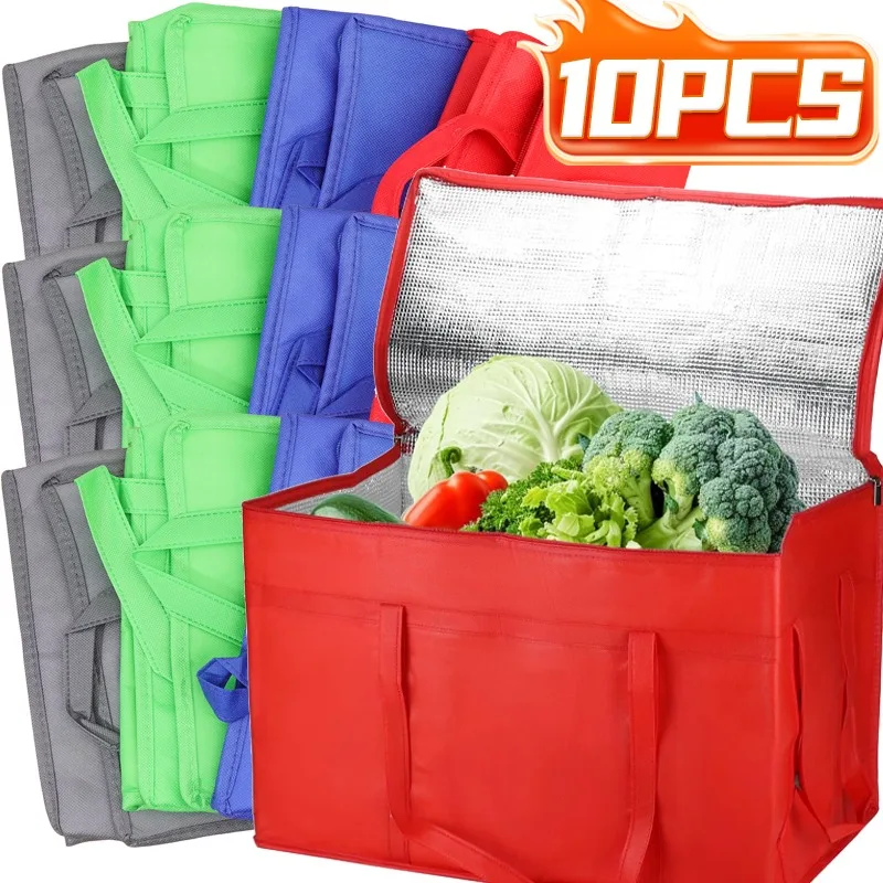 

Portable Lunch Cooler Bag Folding Insulation Storage Bag Large Capacity Food Thermal Bag Travel Drink Grocery Insulated Pouches