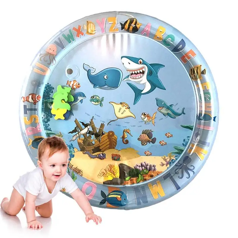 Food-Grade Kids Water Crawling Mat Inflatable Tummy Time Play Mat for Promote Development of Head and Neck Control