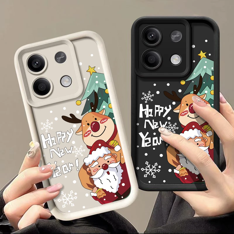 Christmas Pattern Case For Xiaomi Poco F6 X6 X5 11T 13T Redmi Note 13 Pro Plus Note 12 11 Pro 5G Soft TPU Silicone Phone Cover