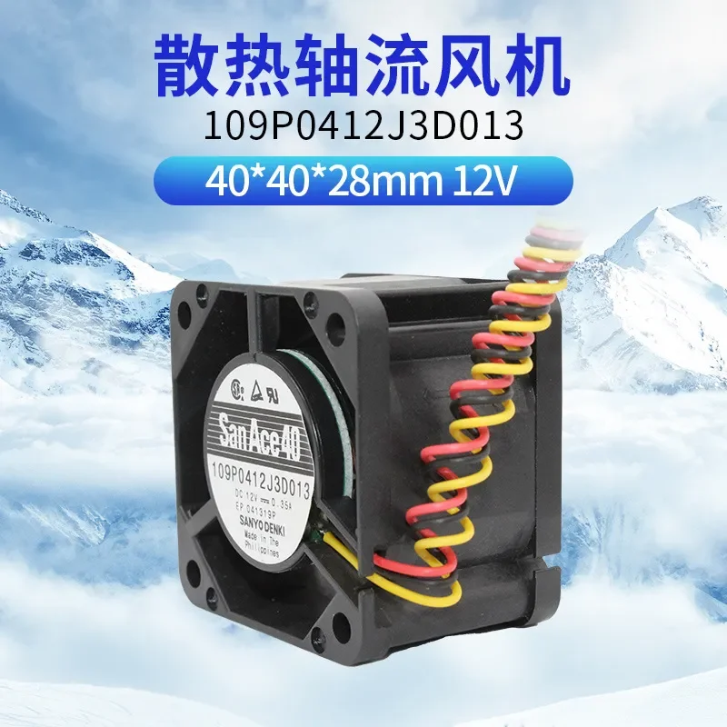 for 109P0412J3D013 SANYO 12V 0.35A 4028 4 cm Large Air Volume Cooling Fan