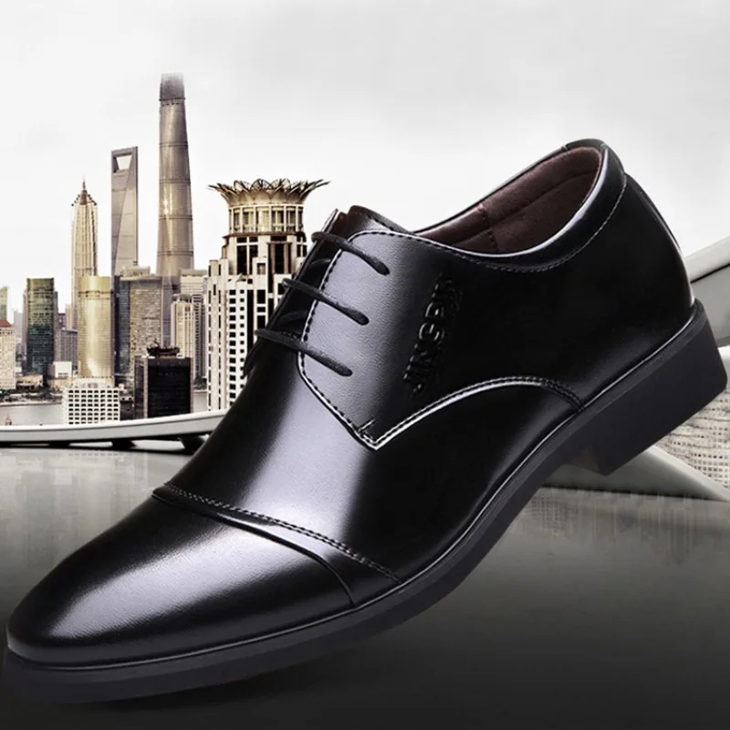 size 38-48 casual business man dress shoes brown black office shoes man zapatos derby men formal shoes scarpe uomo eleganti