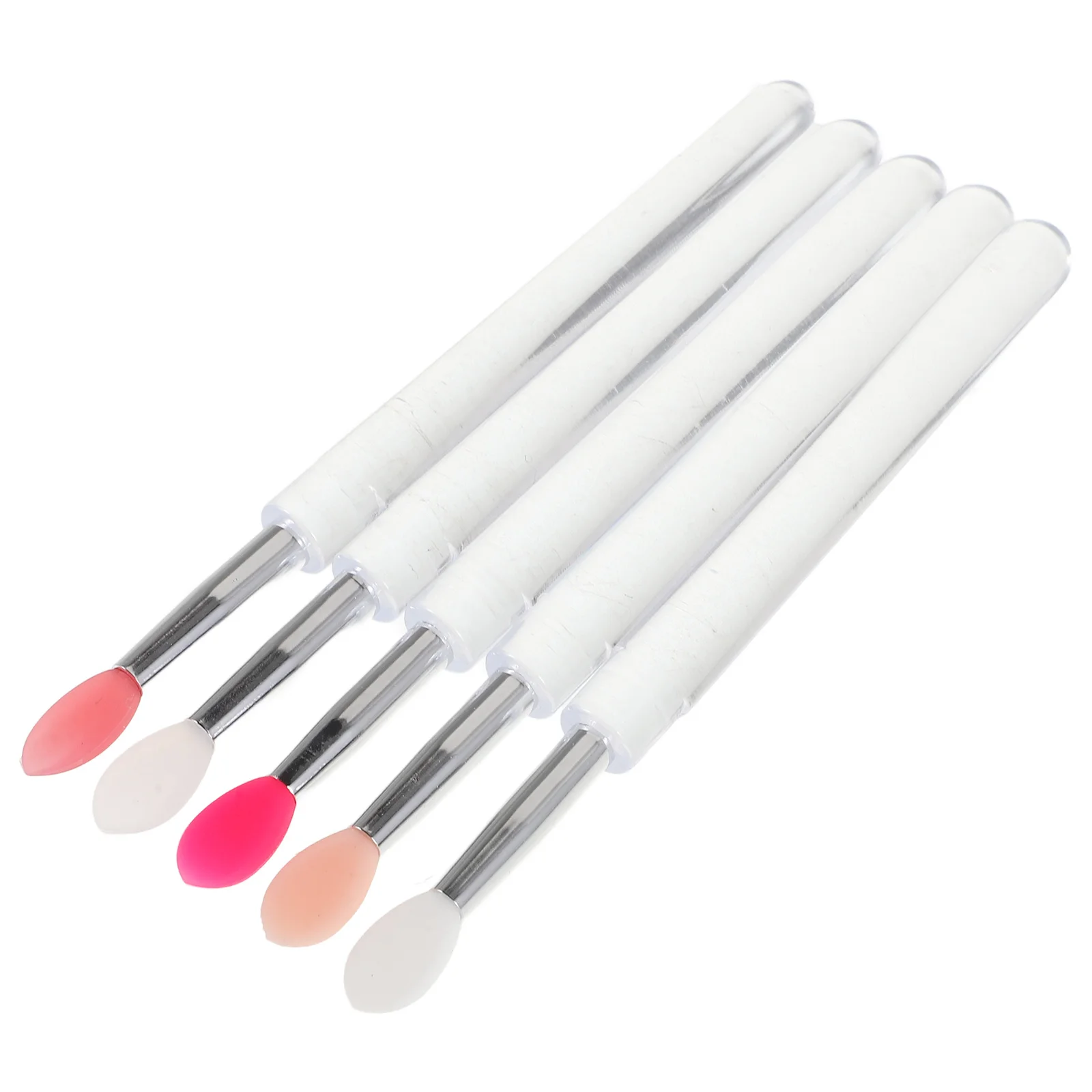 5-delige lippenstift applicatieborstelset siliconen voor lipgloss lippenbalsem masker oogschaduw precisie herbruikbare make-uptools
