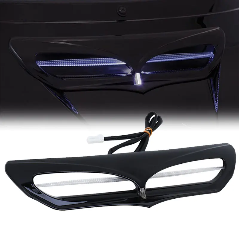 Schwarzes Motorrad abs Fledermaus Verkleidung Entlüftung verkleidung LED Akzent Kontroll leuchte für Harley Touring Electra Street Glide 2014-2018