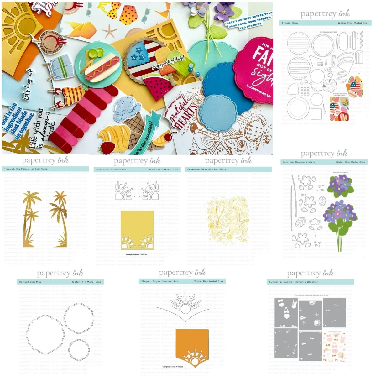 

Beach Vacation Sun Picnic Summer 2024 New Metal Cutting Dies Stencil Hot Foil For DIY Decorating Scrapbook Paper Card Craft Die