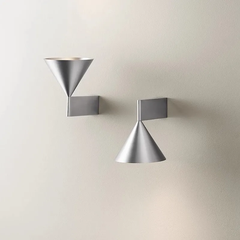 

Italian minimalist bedroom bedside cone wall lamp Nordic designer simple living room background wall high-end aisle light