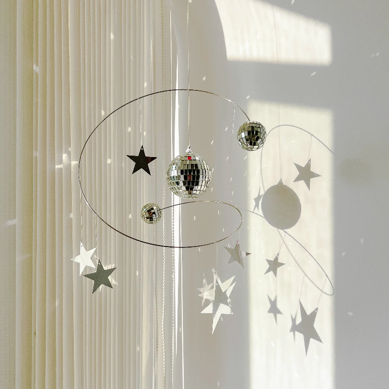 Star Planet Wind Chimes Living Room Wall Mounted Hanging Decorations Bedroom Window Side Wind Chimes Room Decoration Accessories