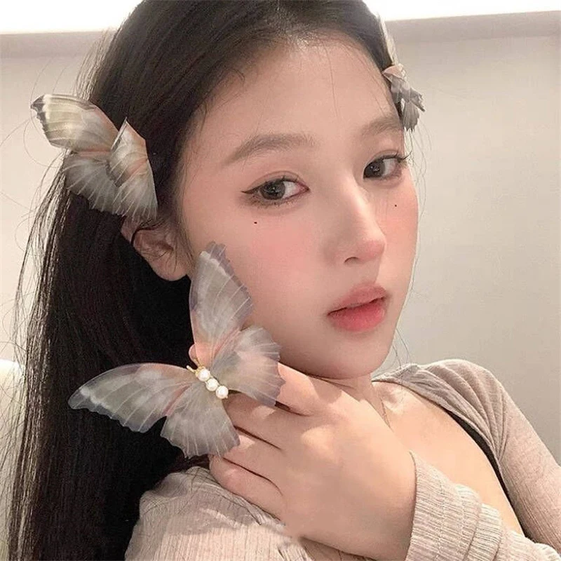 1PC Girls Butterfly Hairpins Korea Sweet Lovely Hair Clips Fashion Butterfly Bangs Clips Headwear for Women Hair Accessories