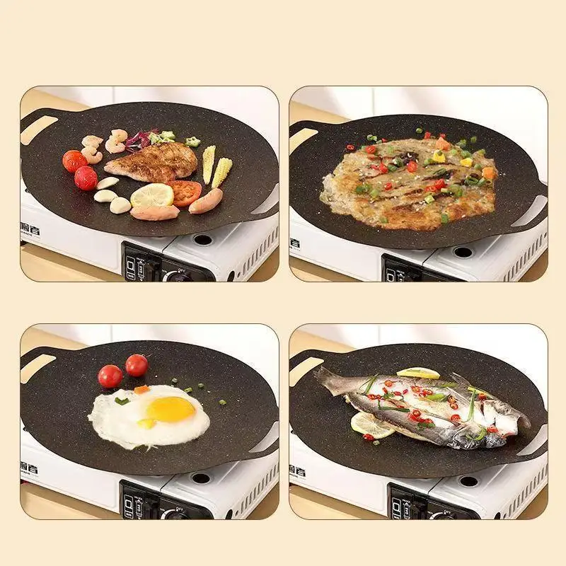 .Hot Sale-1Pcs Kitchen Non-stick Pan 28/30/32/34/38cm Korean Maifan Stone BBQ Grill Pan Outdoor Barbecue Pot 2026 view 3