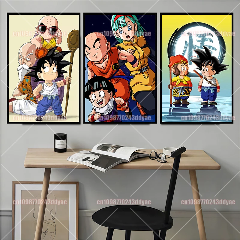 Hd impressão dragon ball infância bonito goku cartaz pintura em tela presente das crianças arte da parede sala de estar quarto decoração clássica