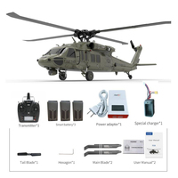 YXZNRC F09 RC Helicopter 1:47 Scale UH60 Black Hawk 6CH 3D Flybarless Direct Drive Dual Brushless With Transmitter RTF/BNF