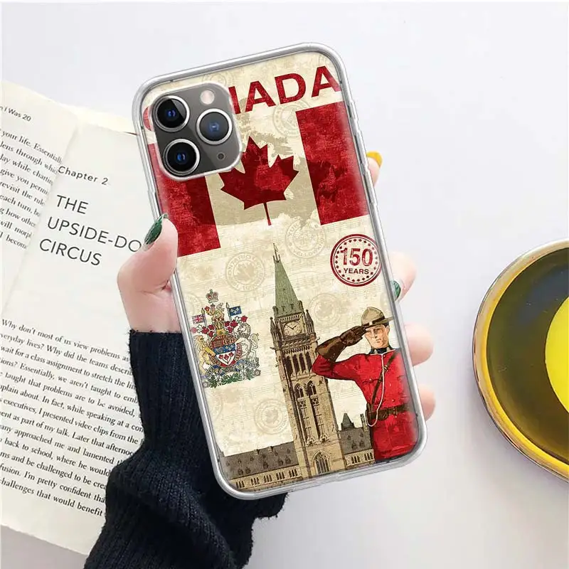 Canada Maple Leaf Flag Silicon Call Phone Case For Apple iPhone 16 15 14 11 Pro Max 13 Plus 12 Mini 7 8 + X XR XS SE Cover Shell