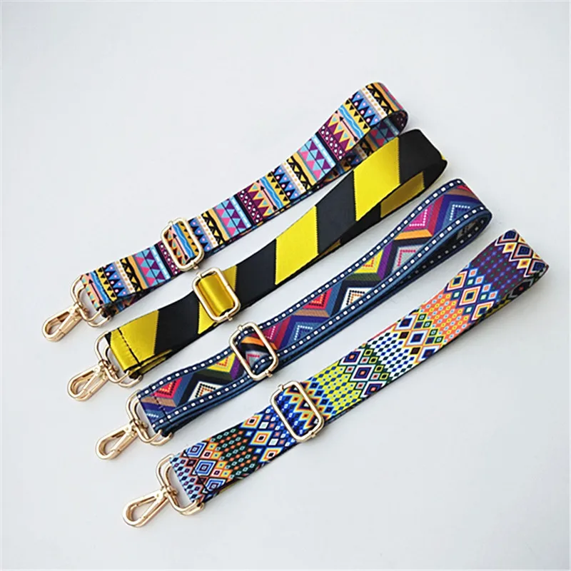 

Shoulder Bag Accessories 3.8cm Ethnic Style Backpack Belt with Stripe Nylon Belt for Bags Adjustable Strap