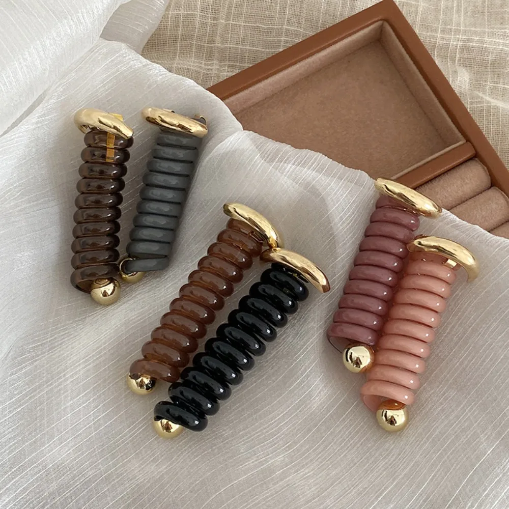 Vintage Elastic Telephone Line Hair Rope Japanese Style Plastic Hair Ring Scrunchies Headdress Spiral Hair Rope Female/Children