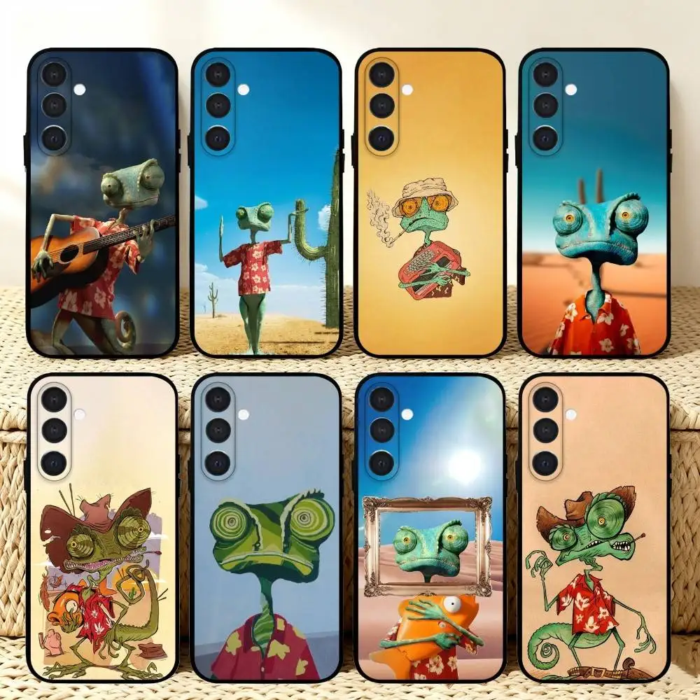 

Cute Cowboy Hat Lizard Desert Cartoon Phone Case For Samsung A73,72,71,A52,51,40,41,A22,A32,31,A13, Soft Black Shell