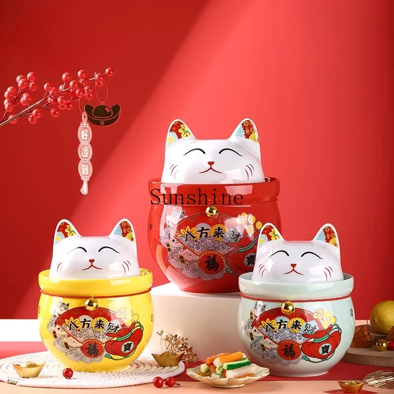 

Japanese pickle ceramic seal high temperature resistant household with lid lard tank durable