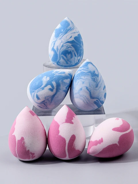 6PCS Ombre Multi-Use Makeup Sponges - Professional Face Blending Tools for Flawless Liquid/Powder & Color Cosmetics 3