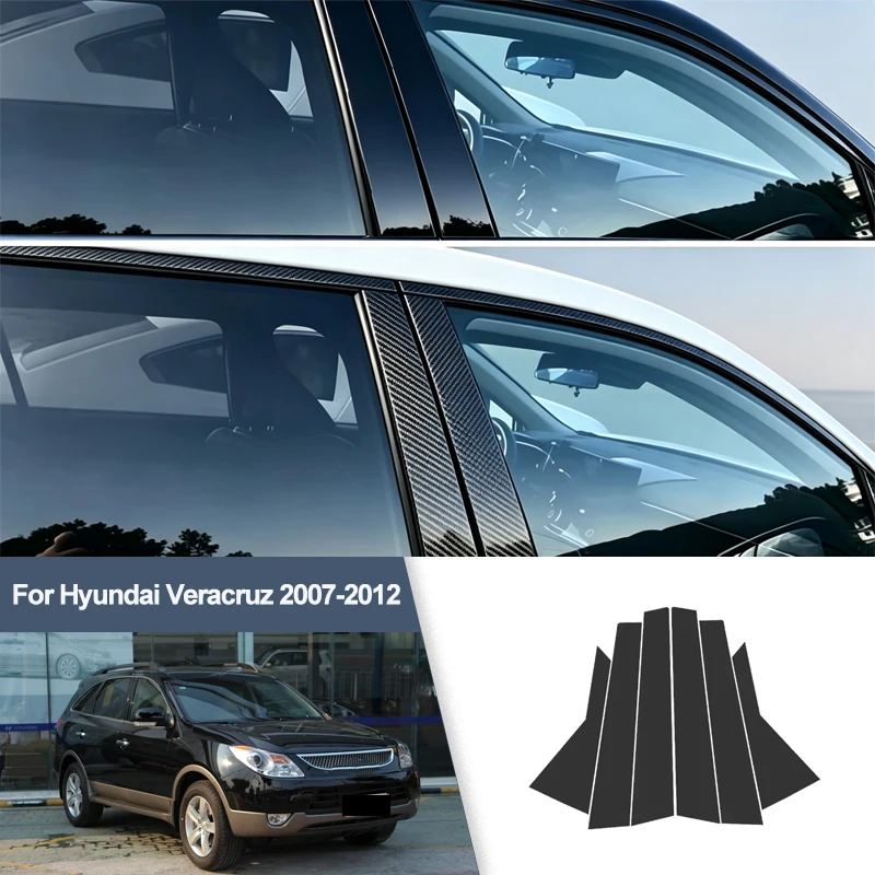 For Hyundai Veracruz 2007-2012 B/C Pillar Post Stickers PC Window Middle Pillar Trim Decorative Car Exterior Protect Parts