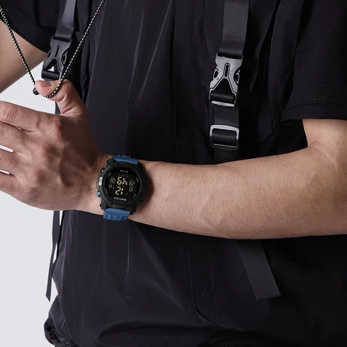 Imagen 2 del producto NAVIFORCE, reloj de pulsera Digital LCD a la moda para hombre, relojes deportivos con correa de silicona resistente al agua hasta 50m para hombre, reloj electrónico informal para hombre