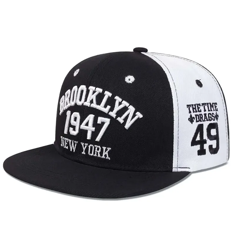 1947 czapka z wyszyciem czapki z daszkiem dla dorosłych BROOKLYN Hip Hop sportowe kapelusze przeciwsłoneczne na świeżym powietrzu regulowana czapka