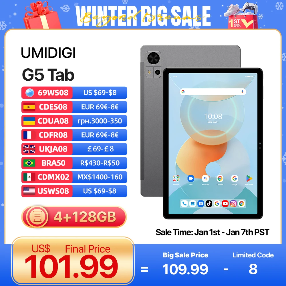 Android Tablet UMIDIGI G5 Tab tablet Android 13 10.1