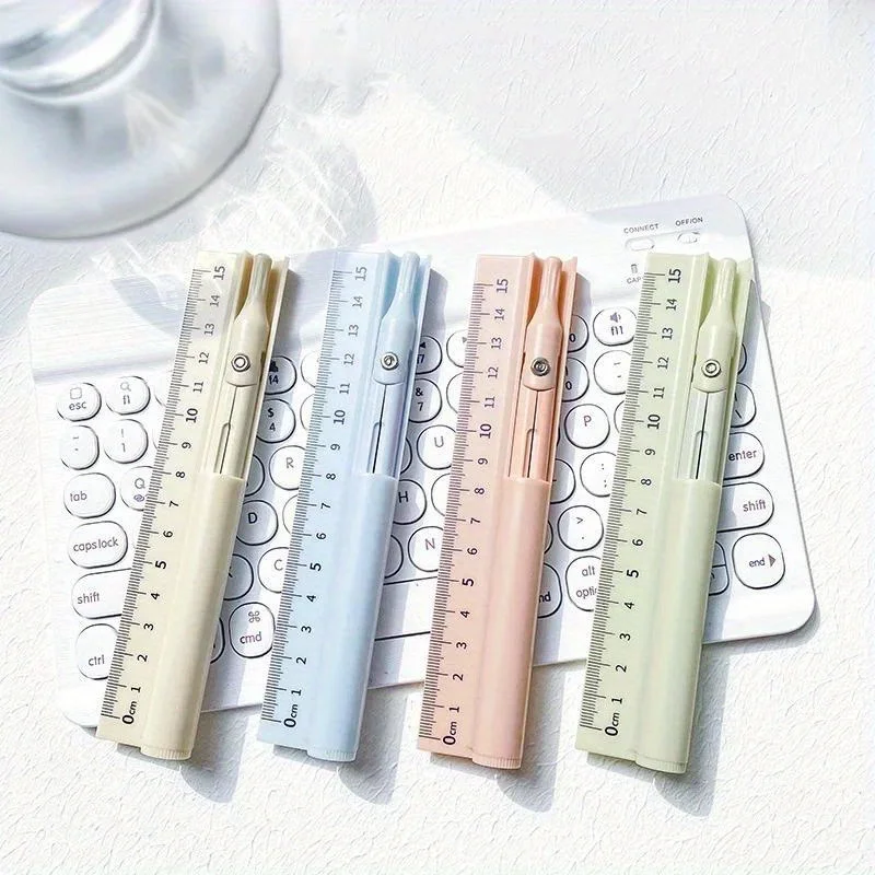 3 in 1 Kompass Geometrie Set mit Lineal Bleistift Kawaii multifunktion alen Zeichen kompass Mathe Geometrie Werkzeug Büro Schul bedarf