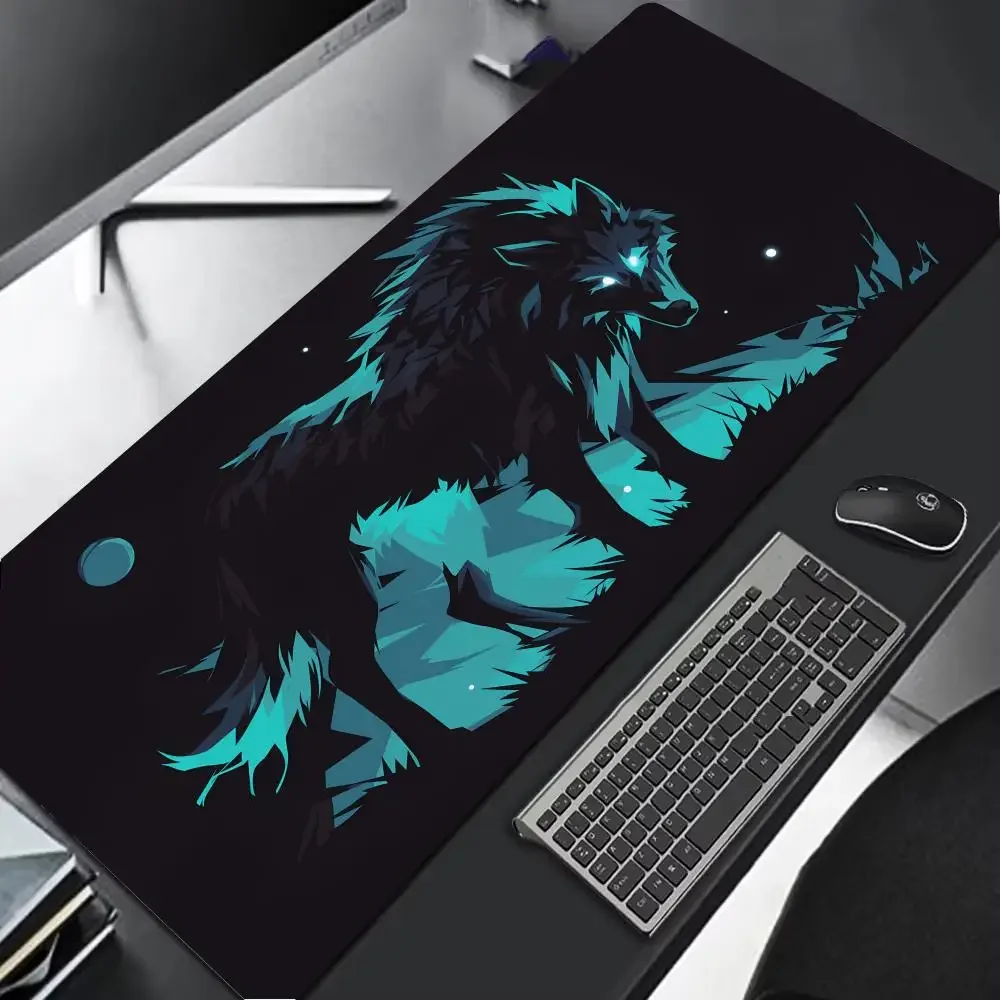 PAD WOLF LS Mousepad Game Player Mauspad rund um schwarze Maus Tischmatte Xxl Maus – Detail 5