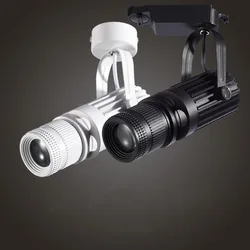 Theater Stage Zoom Spotlights, COB Focus Logo Projector Track Lights,Industrial Gobo Lights for Company Restaurant Store Wedding