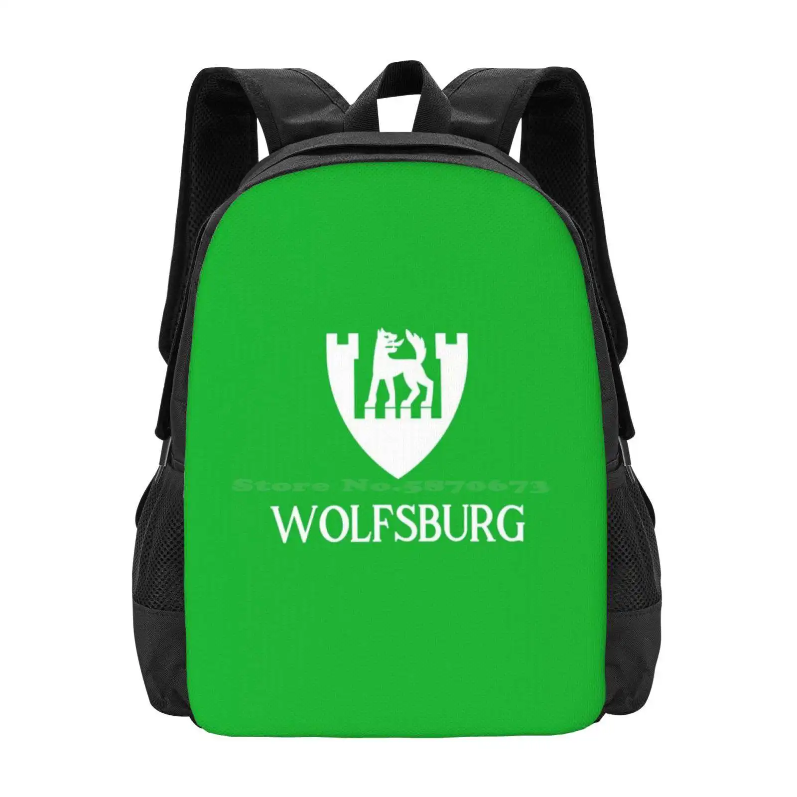 Wolfsburg School Bag Big Capacity Backpack Laptop Wolfsburg Germany Deutschland German Football German Soccer Die W?Lfe Lower