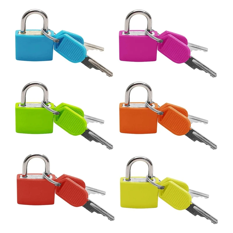 6 Pcs Suitcase Locks With Keys Small Luggage Padlocks Metal Padlocks For School Gym Classroom