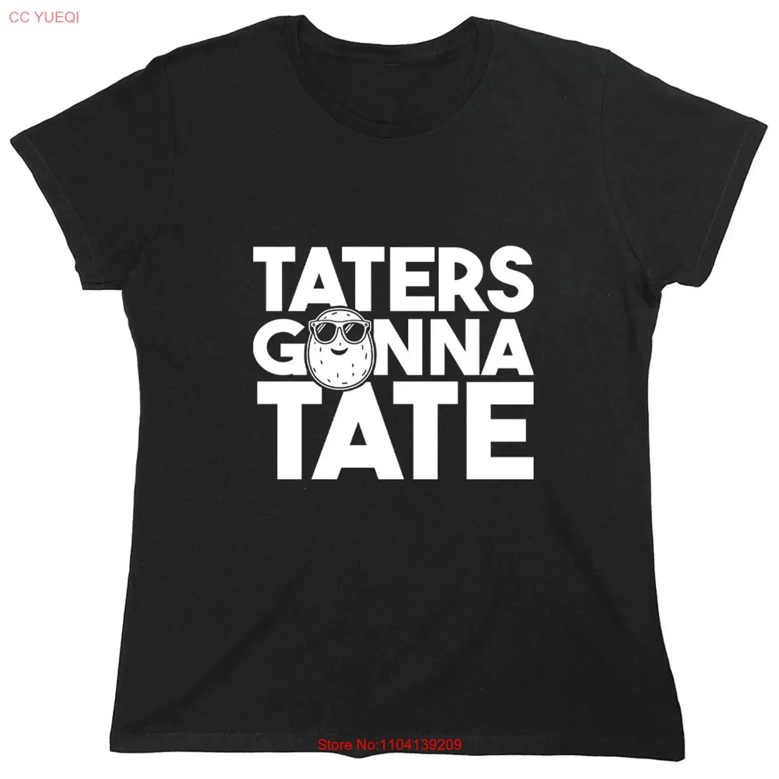 Taters Gonna Tate Sarcastic Novelty s Funny Womens T Shirt vintage Washed Breathable fashion Versatile Unisex Slightly homme