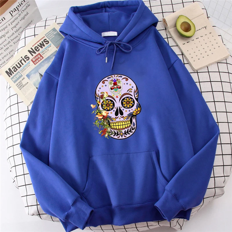 Halloween Day of The Dead Sugar Skull Design Pullover Couple All Saints' Day Costume Hoodies Women Men Winter Tracksuit Hoodie