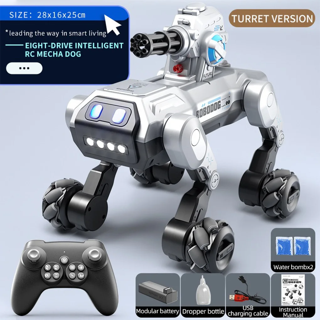 2.4G Remote Control Robot Dog with Singing Dancing Intelligent 360° Rotating launching Song Puppy Toys Electronic Stunt Voice