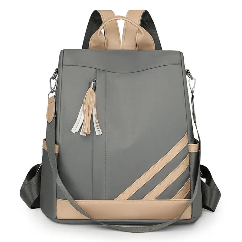 

Модный женский рюкзак из искусственной кожи с цветными блоками, сумка через плечо, многофункциональный пригородный рюкзак с ручкой и плечом