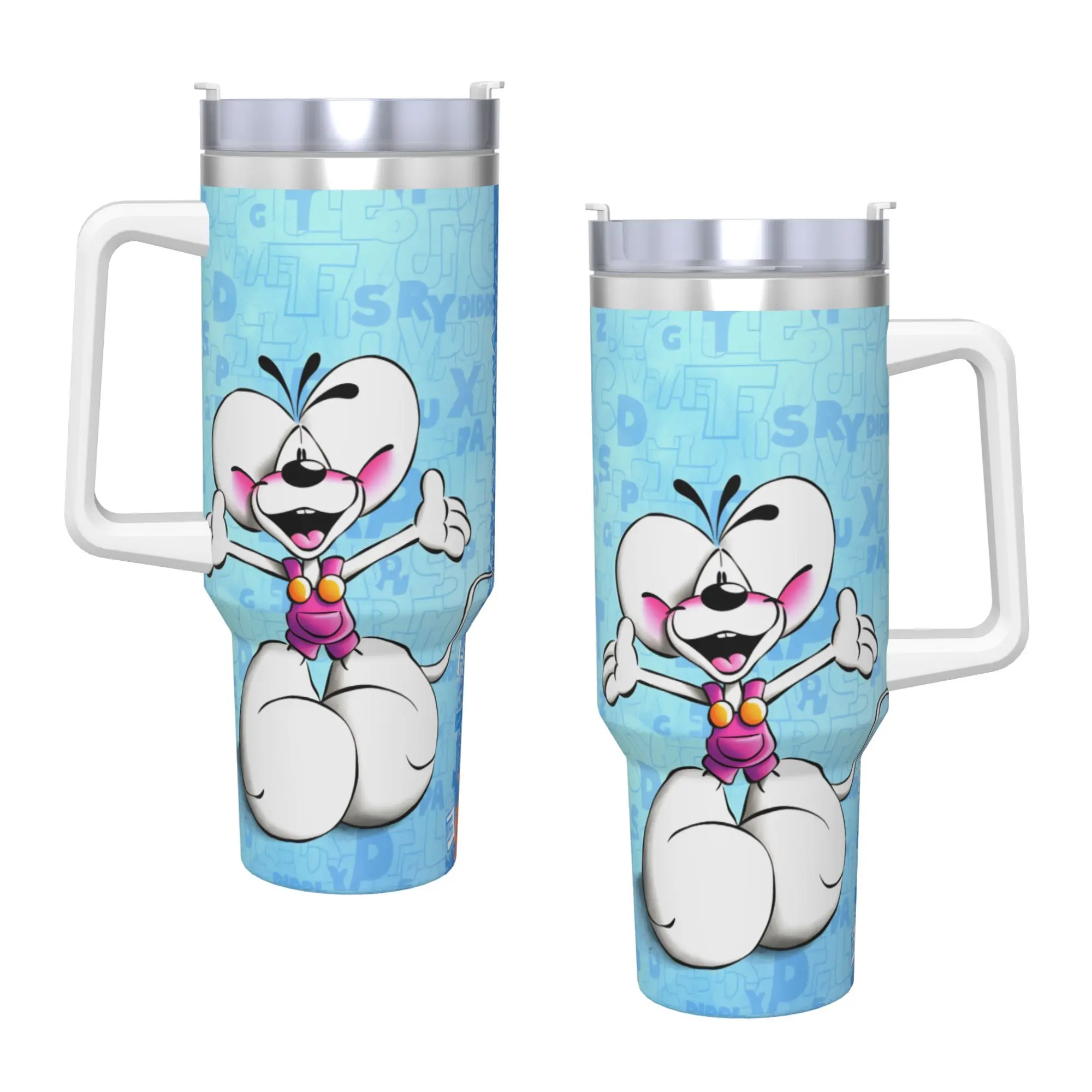 Comic Cartoons Diddl Tumbler  Hot Drinks Water Bottle Insulated Stainless Steel Thermal Cups Graphic Travel Mugs Cup