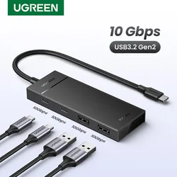 UGREEN USB-C HUB 10Gbps Type-C 3.2 Gen2 USB Splitter Expand 4 USB Ports 3.2 for Laptop MacBook iPad Pro Type C Multiport Adapter