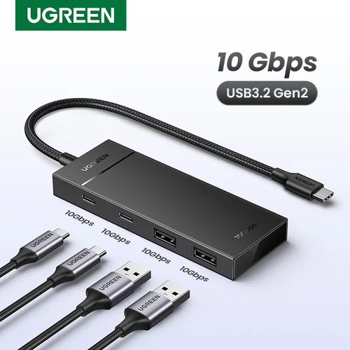 UGREEN USB-C HUB 10Gbps tipo C 3,2 Gen2 USB divisor ampliar 4 puertos USB 3,2 para portátil MacBook iPad Pro tipo C adaptador multipuerto