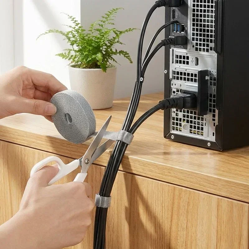 1/3/5/10M Cable Organizer Cable Management Wire Winder Tape Earphone Mouse Cord Management Ties Protector Phone Accessory