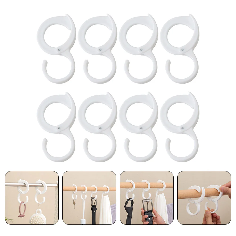 8 Pcs Drying Clothes Coat Hook Hangers Kitchen Utensil Abs Gum Key Hooks for