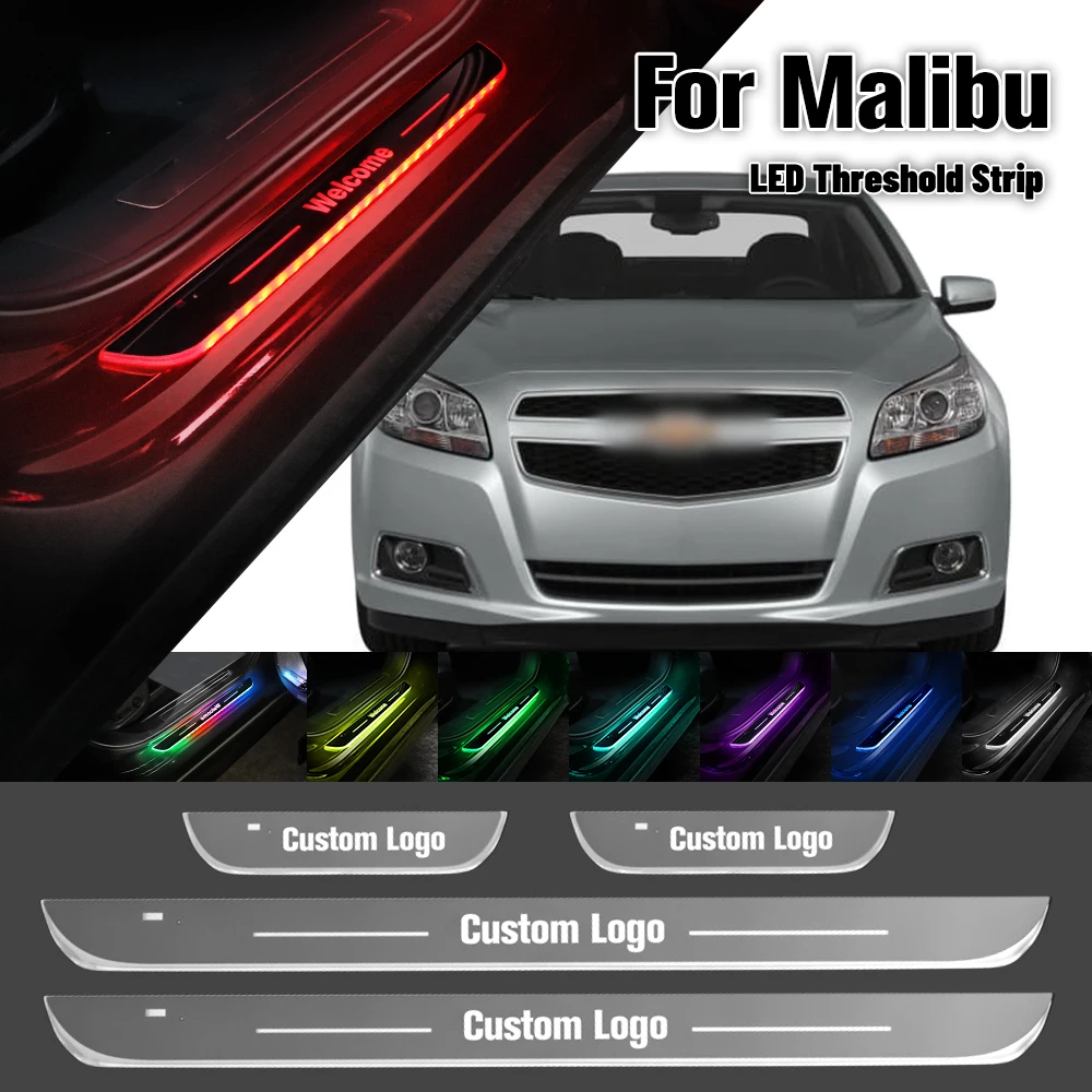 

For Chevrolet Malibu 2008-2023 Car Door Sill Light Customized Logo LED 2018 2019 2020 Welcome Threshold Pedal Lamp Accessories