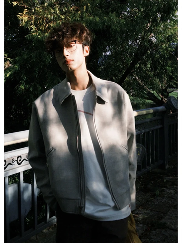 

Cleanfit ort ey Jaet Мужской американский откидной воротник Cool Baseball orm Stand Fit Ветрозащитная застежка-молния Осенняя...