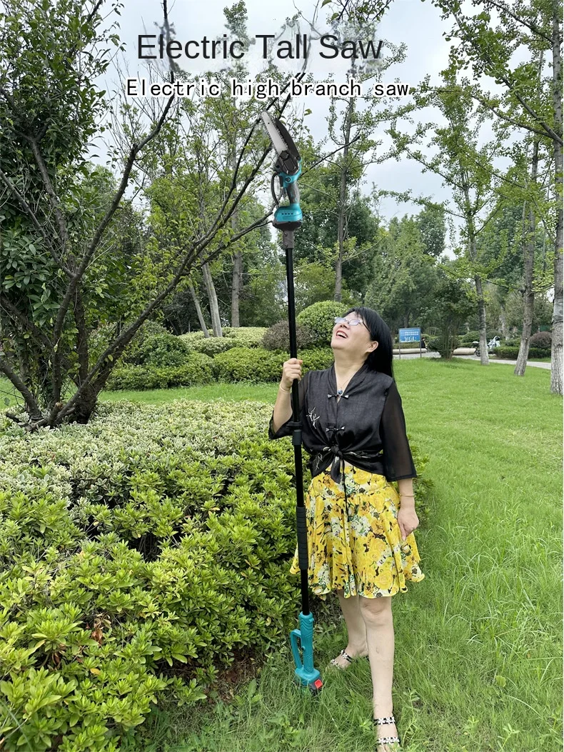 6-Inch Electric Chain Saw, 2.5cm Electric Pruning Shears, 1.7m Telescopic Extension Rod Asta Telescopica Per Potatura A Batteria