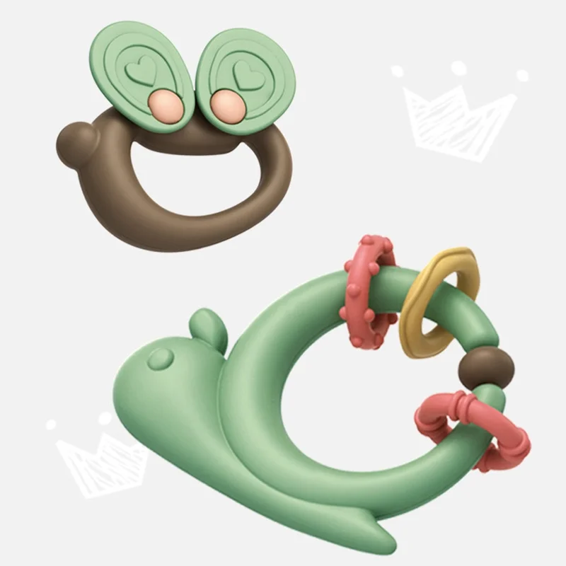 لعبة التسنين للأطفال قبضة تدليك اللثة ممارسة مقاومة للحرارة ومضادة للتشوه لطيف جميل للرضع 0-1 سنة 10 قطعة #4