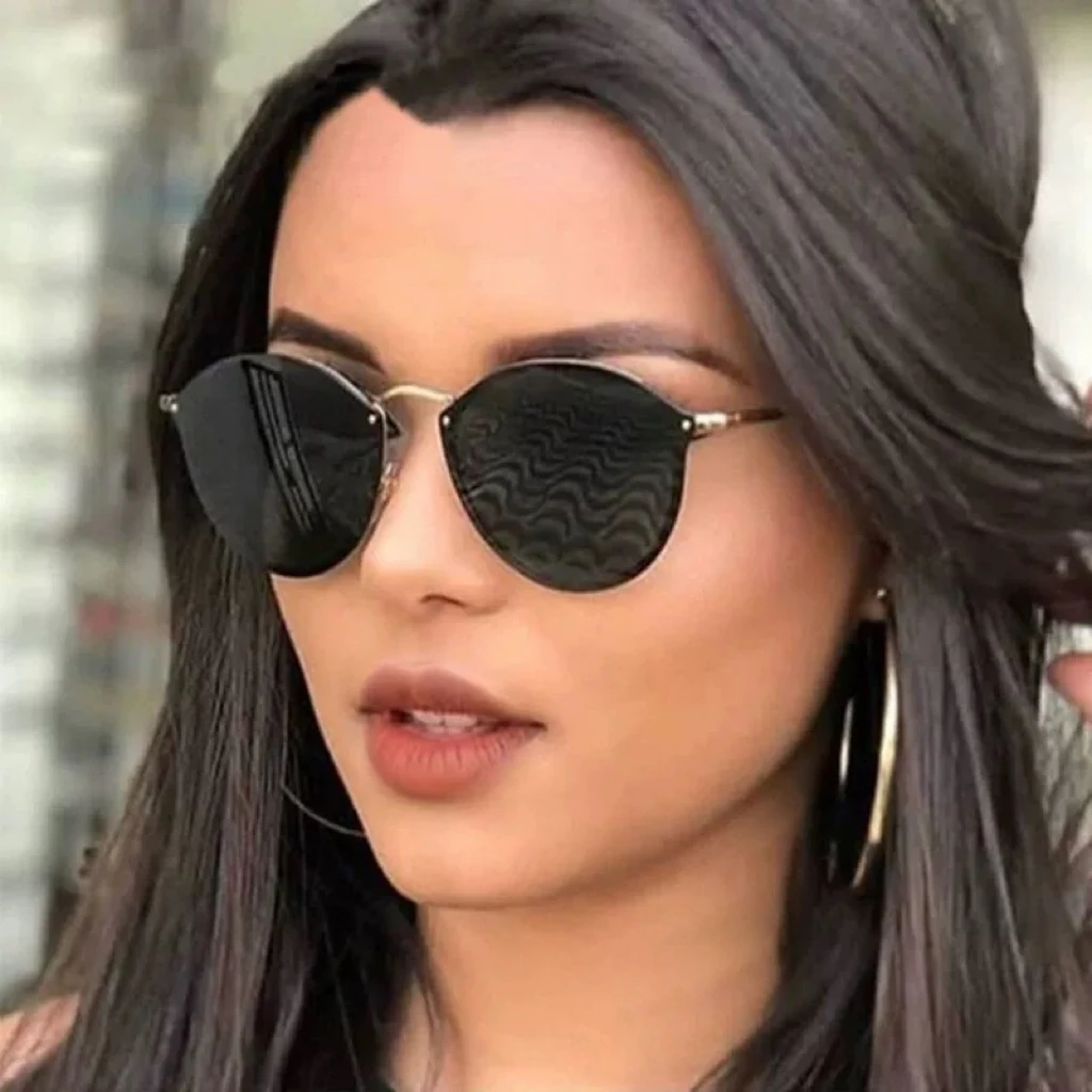 

Classic Vintage Irregular Round Sunglasses Women For Men Luxury Brand Designer Sun Glasses Punk Popular Metal Mirror Shade UV400