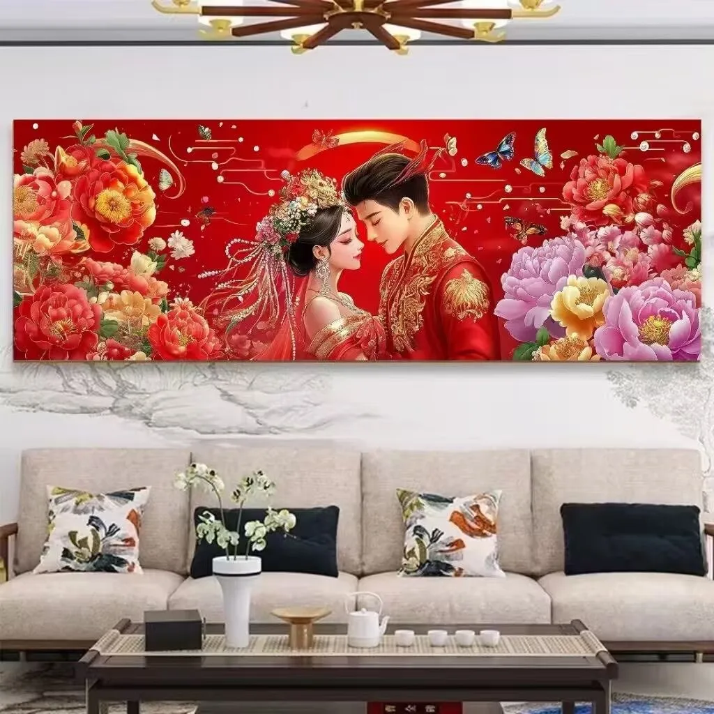 

Наборы для вышивания крестиком с принтом «Пионы» 9CT 170x60см, хлопковые наборы для рукоделия с иглами