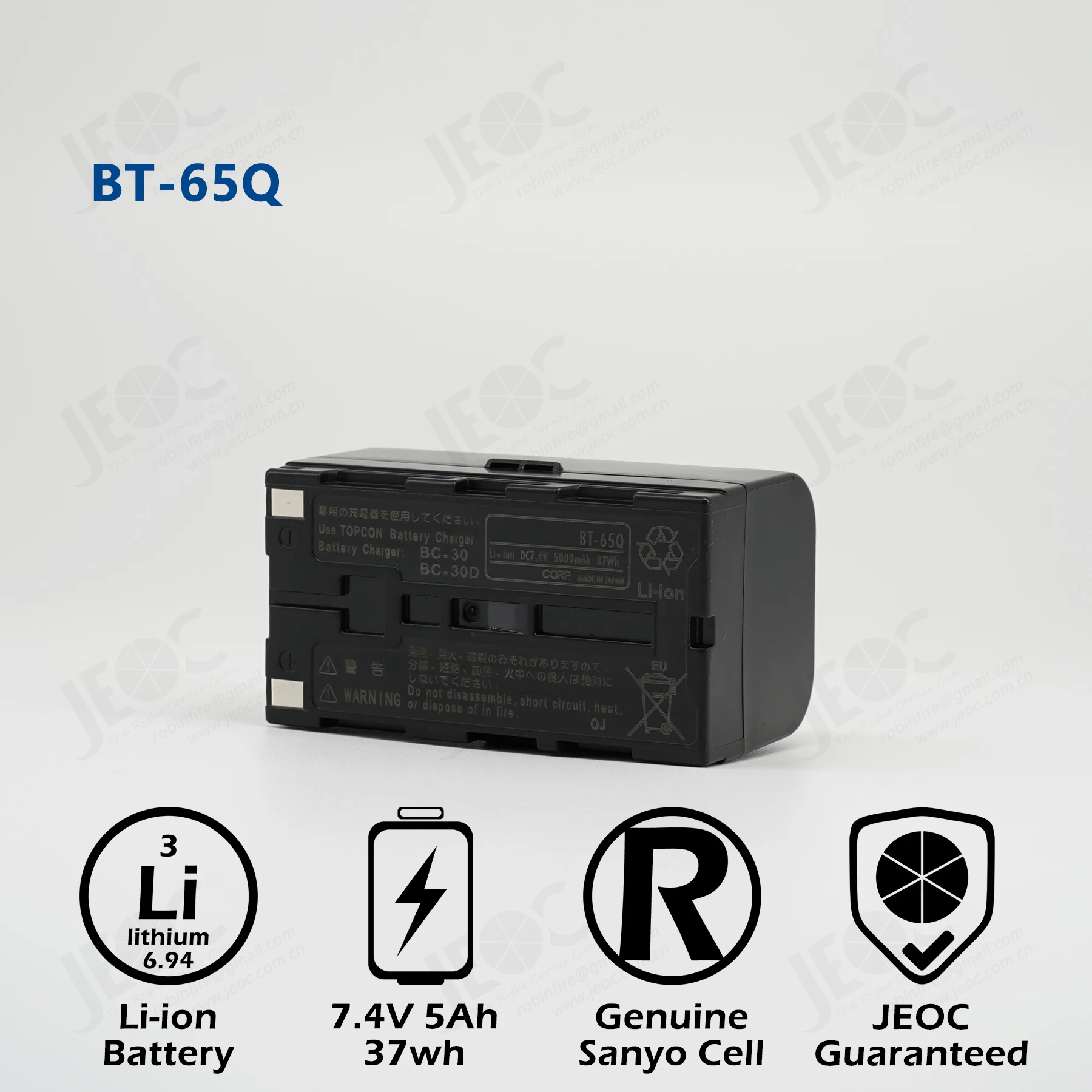 

JEOC Replacement Battery of Japanese BT-65Q, for GTS-720/750/900 series Total-station