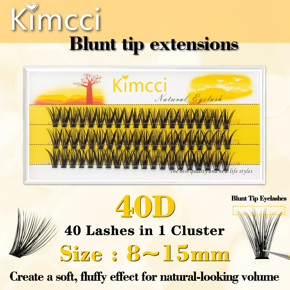 40D  Blunt Tip Lashes Kimcci 3D Natural Faux Makeup Eyelashes Fluffy,Voluminous & Naturally Gorgeous!  Perfect for Everyday Glam
